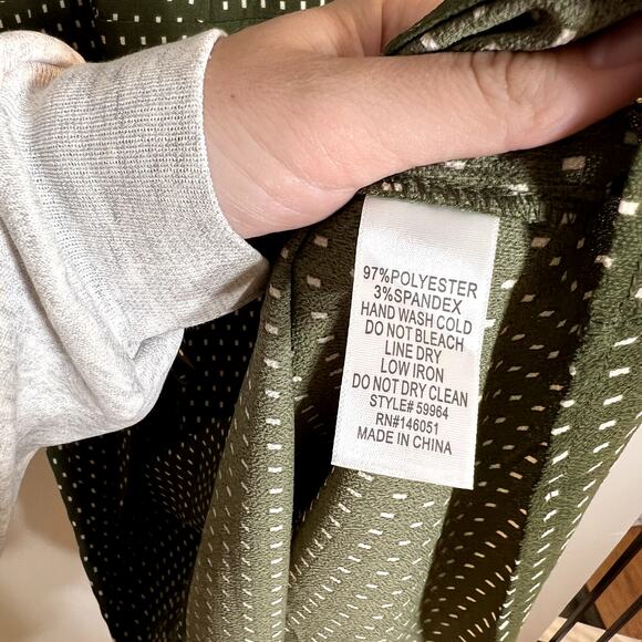 Monteau Green and White Polka Dot Midi Dress - Picture 4 of 5